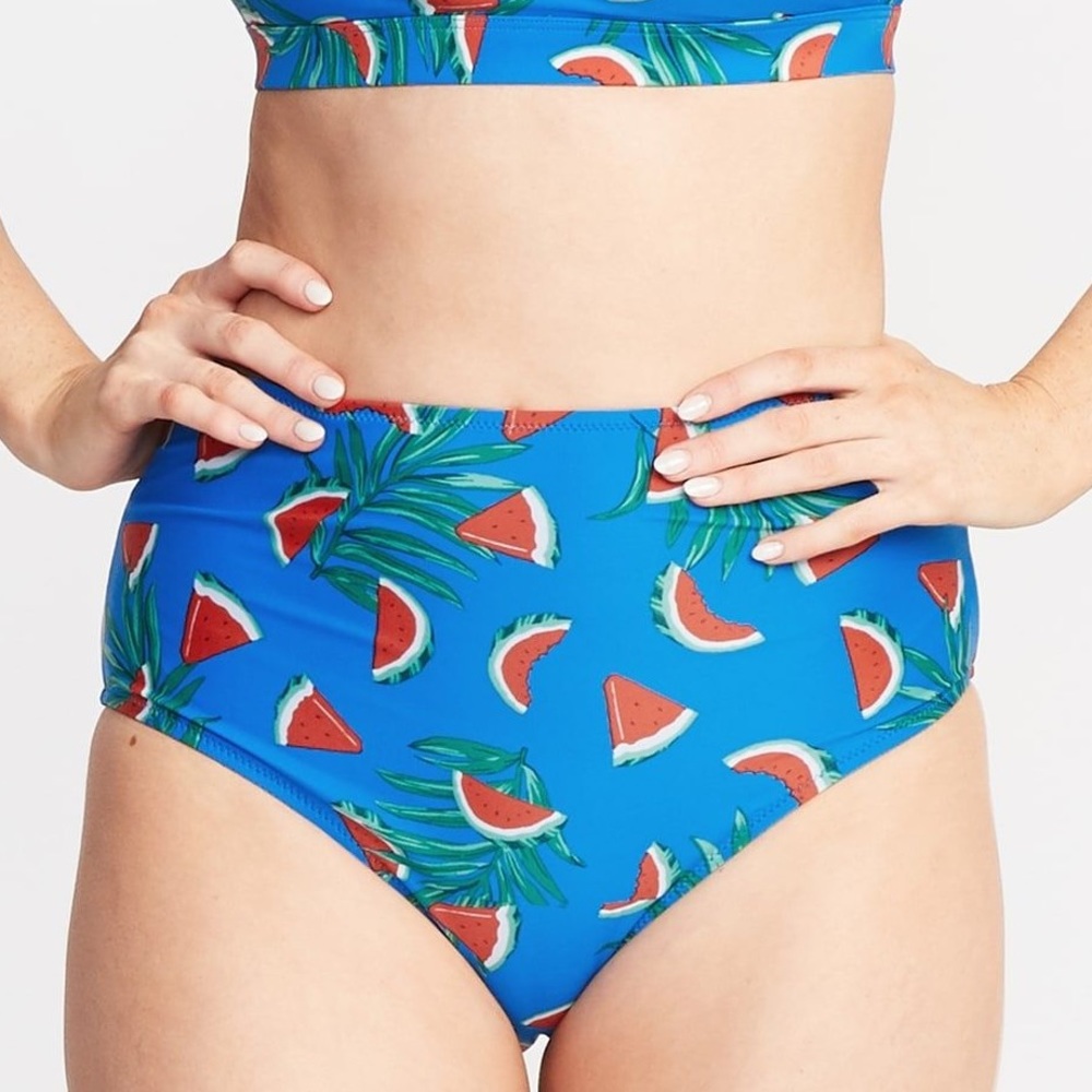 Cute Watermelon High Waisted Old Navy Swim Bottoms